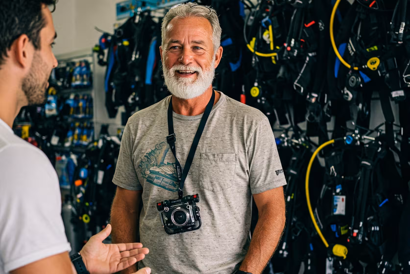 Dive shop community smiling after a dive