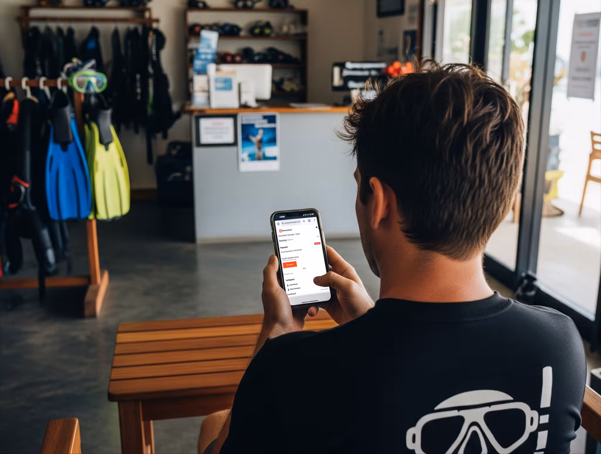 Dive centre customer using Diversdesk payment integration with Xendit