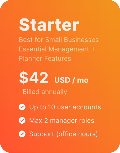 Starter plan Pricing information